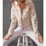 Free People WE THE FREE Rumors Denim Jacket Ecru Cream Size M Photo 4