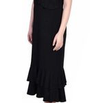 Ny Collection  black short flutter sleeve ruffle midi dress Photo 0