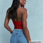 Missguided Bold Red Bandeau One Piece Size M Photo 3