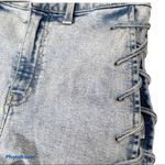Carmar Lace Up Denim Shorts in Acid Wash Blue Size 26 Photo 5