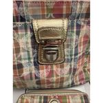 Coach Poppy Madras Sequined Pink Canvas Crossbody With Matching Wallet 9x7” EUC Photo 1