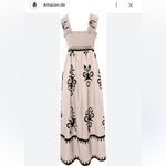 Amazon New Black and Light Pink Patterned Maxi Dress | Size S Photo 2