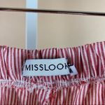 Misslook Medium 90’s Women’s Striped Red & White Pants Island Vacation Tapered Photo 4
