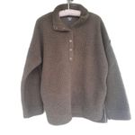 Aerie Oversized Sherpa Pullover Loungewear Cozy Olive Green Size Small Photo 1