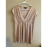 EXPRESS Shimmer Beaded Empire Waist V Neck Short Sleeve Women's Tunic Medium Photo 2