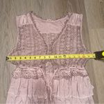 POL  Pink Boho Whimsical Vest Tie Up Top - Size Large Photo 3
