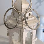 Big Rhinestone Cross Loops Silver Photo 3