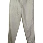 Jones New York Silk Cream Geometric Satin Trousers Silk Dress Pants Size 6 28" Black Photo 1