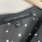 Cotton Candy LA  Peasant Cinched Dress Size‎ S Small Fairy Polka Dot Ruched Mini Photo 5