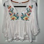Clover + Scout  Embroidered Open-Sleeve Peasant Top Photo 1