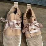 EXPRESS  Blush Pink Lace Tie Slip On Sneakers Size: 7‎ Photo 4