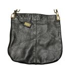 Badgley Mischka black pebbled leather hobo purse chain strap gold hardware Photo 1