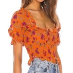 For Love & Lemons  Peony Smocked Blouse Photo 1