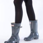 Hunter  original glossy gray rain boots waterproof modern‎ trendy woman’s size 10 Photo 0