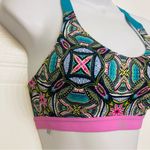 Victoria's Secret Victoria’s Secret VSX Sport Bra Teal Pink Geometric Print Crossback Size‎ 32B Photo 1