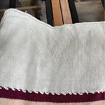 Vintage 90s USA Flag Knit Mockneck Sweater County Seat Patriotic embroidered White Photo 7