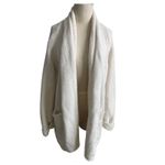 J.Crew  Chunky Knit Shawl Collar Cardigan Sweater Cream Ivory Size M Photo 1