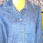 New Direction denim jacket with ruffled trim design! Blue Photo 1