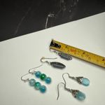 Dangle Drop Pierced Earrings Lot Of 3 Silver Tone Blue Some Bead/beaded Photo 7