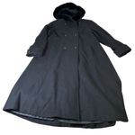Vintage 90s DONNYBROOK Womens Full Length Wool Hooded Coat Rabbit Fur Trim Hood Black Size undefined Photo 5