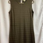 Michael Kors  10 Women’s Olive Striped Sleeveless Mini Dress Cocktail Party Lined Photo 0