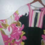 Peter Nygard  XL Floral Pullover Kimono Tunic Top Pink Black Photo 1