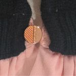 Ted Baker  Lissiah Wool Layered Sweater Mock Neck Navy Blue Pink Small Preppy Photo 9