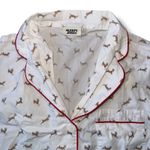 Sleepy Jones Women's Pajama Set Size S Deer Print White Red Trim Sleepwear Photo 2