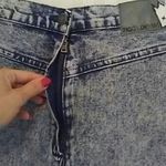 Color Block Denim Mini Skirt Blue Size 27 Photo 2