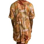 Andree by Unit Retro Dress Women's Orange Abstract Print Short Sleeve V Neck Mini Photo 4