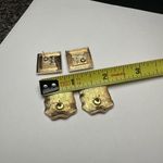 Lot Of 2 Gold Tone Pierced Stud Earrings 1 Signed Gallery Original Photo 7