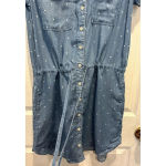 Thread & Supply Cap Sleeve Tencel Chambray Denim Tie Waist Dress Blue Small‎ S Photo 4