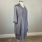 R & M Richards Two-Piece Shift Cocktail Dress and Jacket Size 14W Silver Metallic  Photo 1