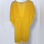 CLUB Z COLLECTION Women’s Sheer Sparkly Polka Dot Beach Cover Up Yellow Size XL Photo 2