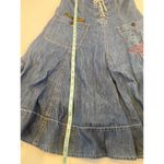 LRL Vintage Sleeveless Nautical Denim Dress Fit & Flare Lace Up Front EUC Sz 8 Blue Photo 11