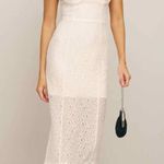 Reformation  Canice Ivory Lace Midi Dress Size US 6 Bridal Wedding Shower Photo 8