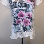 Style & Co  Sport petite white floral zebra short sleeve top Photo 2