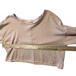Mossimo Top Women's L Light Pink Bell Tie Sleeve Cropped Sweatshirt Casual Comfy Size L Photo 5