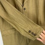 ZARA NWT  Carmen Linen Blazer Jacket Sz Medium Olive Green Lagenlook Photo 11