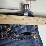 True Religion  Shorts Womens 24 Blue Denim Raw Hem Distressed Cutoff Mid Rise y2k Photo 3