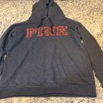 PINK - Victoria's Secret  Gray Hoodie with Red Logo Photo 0