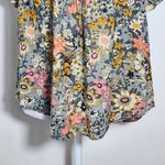 Bishop and Young  Gray Floral Blouse with Ruffle Sleeves NWT Size Small Anthro Top Photo 4