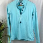 Nike  Blue & Black 1/2 Zip Long Sleeve Sport Athletic Shirt Top L Photo 0