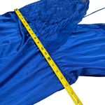 Unique Vintage Vintage Cobalt Blue Lace Nylon Slip Maxi Dress Fairy Whimsical Ethereal Size 2X Photo 9