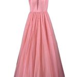 Sherri Hill Pink Crystal Tulle and Satin Formal Gown Size 2 Prom Quinceañera Photo 0