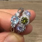 EUC Ring Set Yellow & Blue Stone 925 Sterling Silver Size 7 & 8 Photo 8