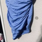 Ralph Lauren LRL  One Piece Swimsuit Ruffle Ruched Blue Slimming sz 8 Pin-up Photo 2