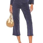 Lovers + Friends Ruby Cropped Pull On Pants in Navy Blue Metallic Size Small Photo 0