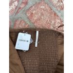 Free People  Brown Sleeveless Top Asymmetrical Button Ruched Back Size‎ Small NWT Photo 5