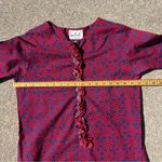 60s Coffee Break R Miss Elaine Mod Red Blue Floral Mini Dress Ditzy Daisy MEDIUM Photo 5